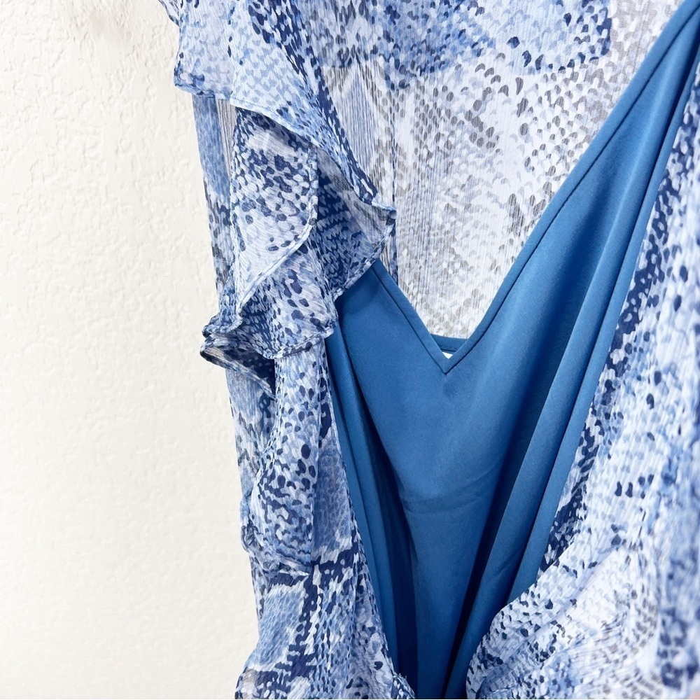 Diane Von Furstenberg Dvf Lacey Python Denim Blue… - image 6